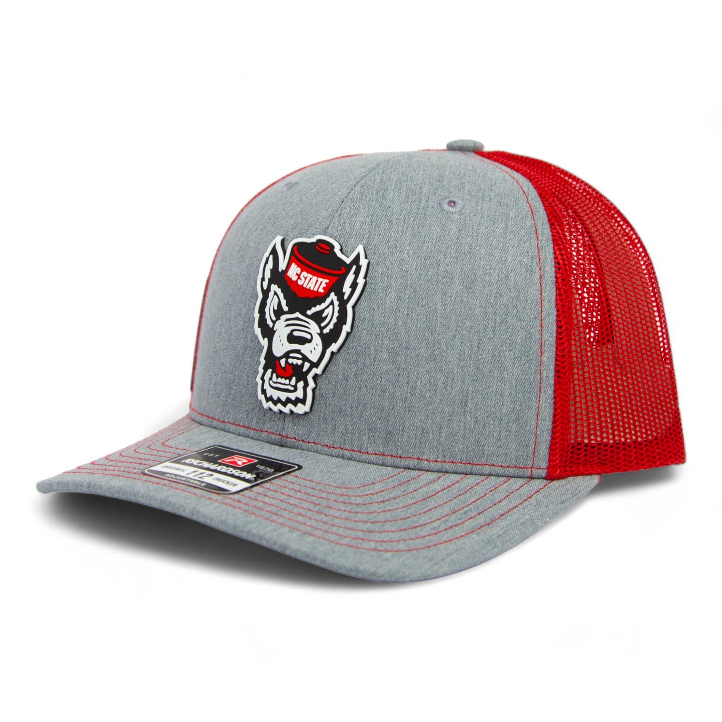 NC State Wolfpack 2024 Men's College World Series 3D Snapback Trucker Hat- Heather Grey/ Red