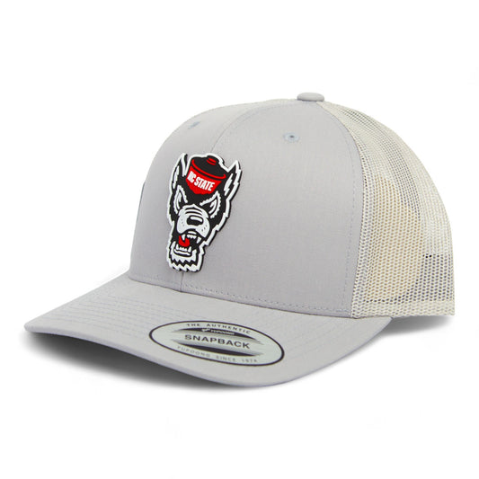 NC State Wolfpack 3D YP Snapback Trucker Hat- Silver