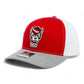 NC State Wolfpack 2024 Men's College World Series 3D Snapback Trucker Hat- Red/ White/ Grey