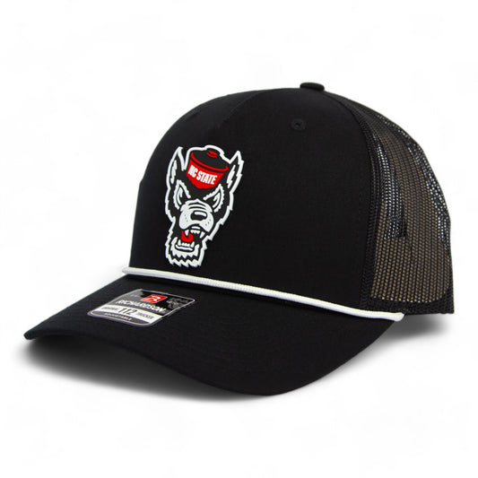 NC State Wolfpack 2024 Men's College World Series 3D Snapback Trucker Rope Hat- Black/ White