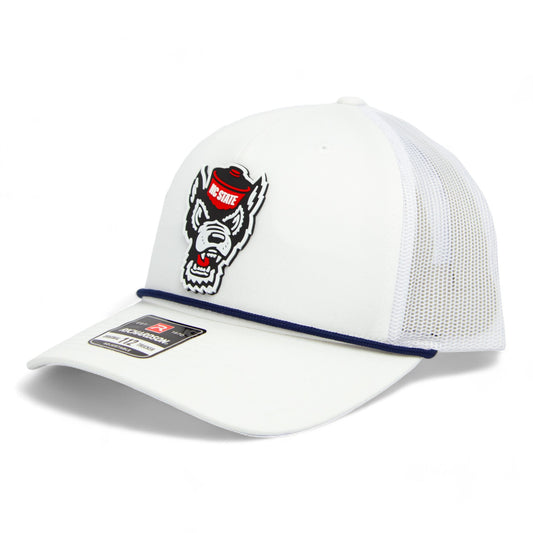 NC State Wolfpack 2024 Men's College World Series 3D Snapback Trucker Rope Hat- White/ Black