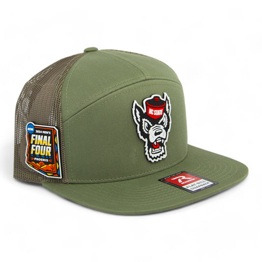 NC State Wolfpack 2024 Final Four 3D Snapback Seven-Panel Flat Bill Trucker Hat- Loden Green