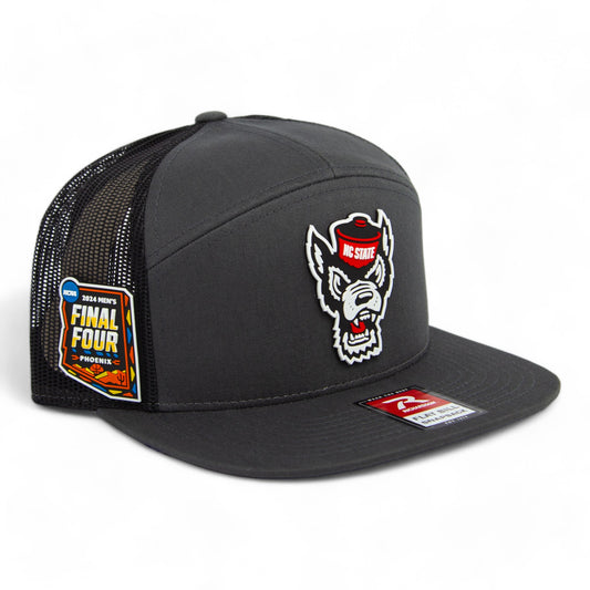 NC State Wolfpack 2024 Final Four 3D Snapback Seven-Panel Flat Bill Trucker Hat- Charcoal/ Black