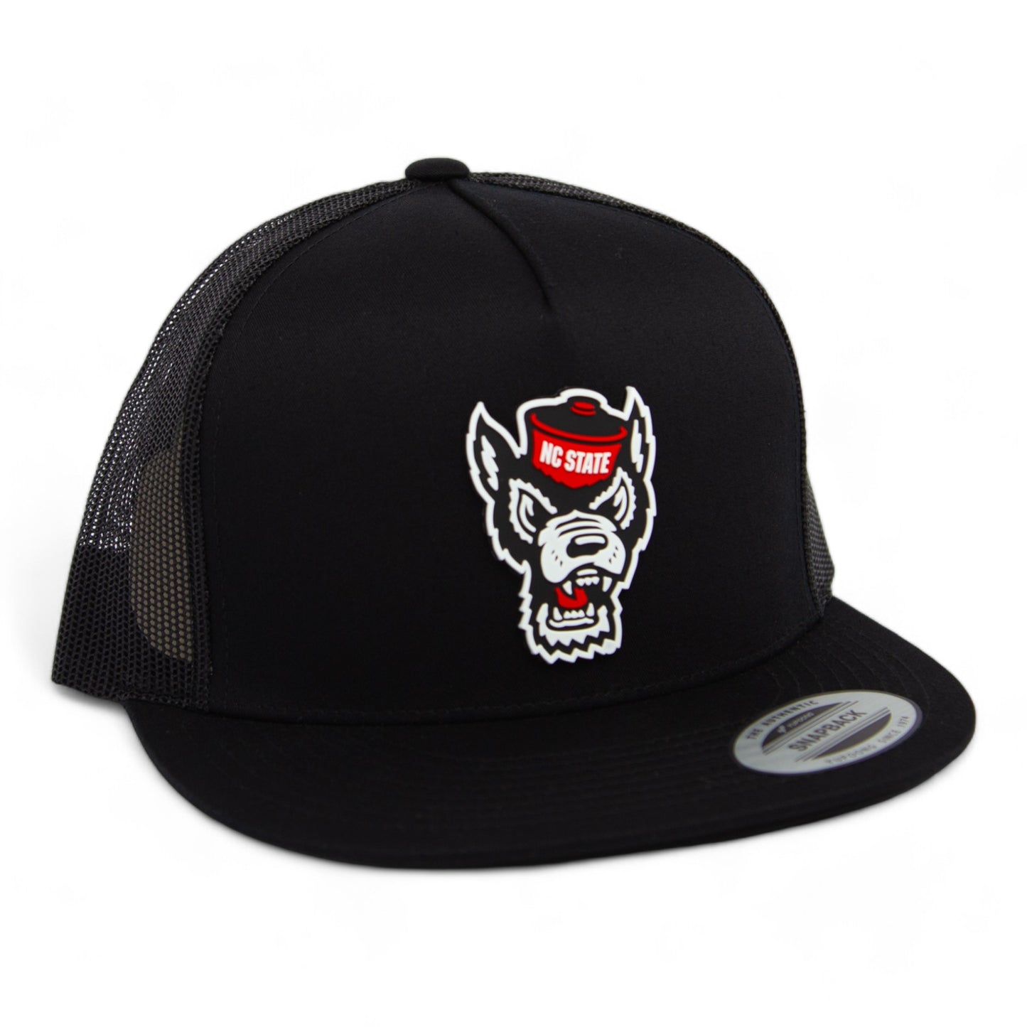 NC State Wolfpack 3D YP Snapback Flat Bill Trucker Hat- Black