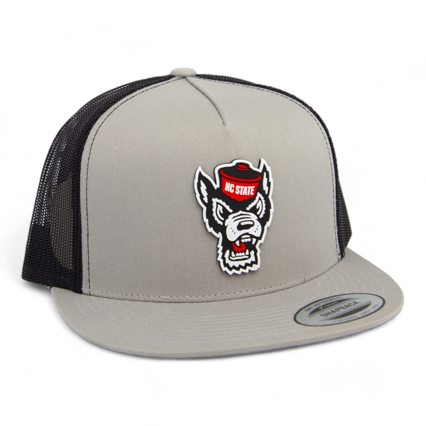 NC State Wolfpack 3D YP Snapback Flat Bill Trucker Hat- Silver/ Black