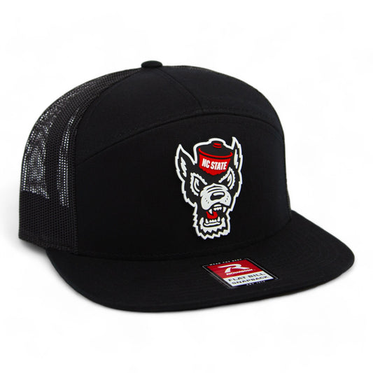 NC State Wolfpack 3D Snapback Seven-Panel Flat Bill Trucker Hat- Black