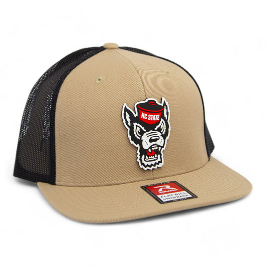 NC State Wolfpack 3D Wool Blend Flat Bill Hat- Tan/ Black