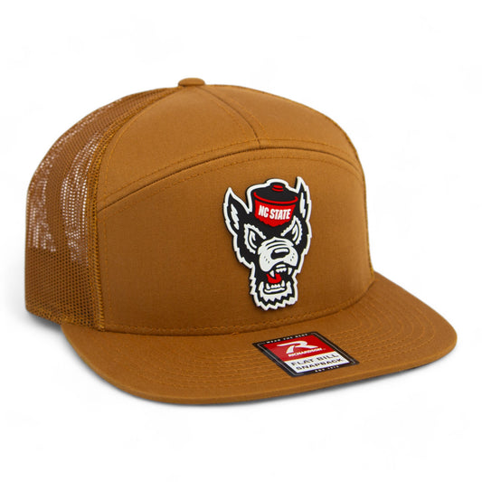 NC State Wolfpack 3D Snapback Seven-Panel Flat Bill Trucker Hat- Carmel