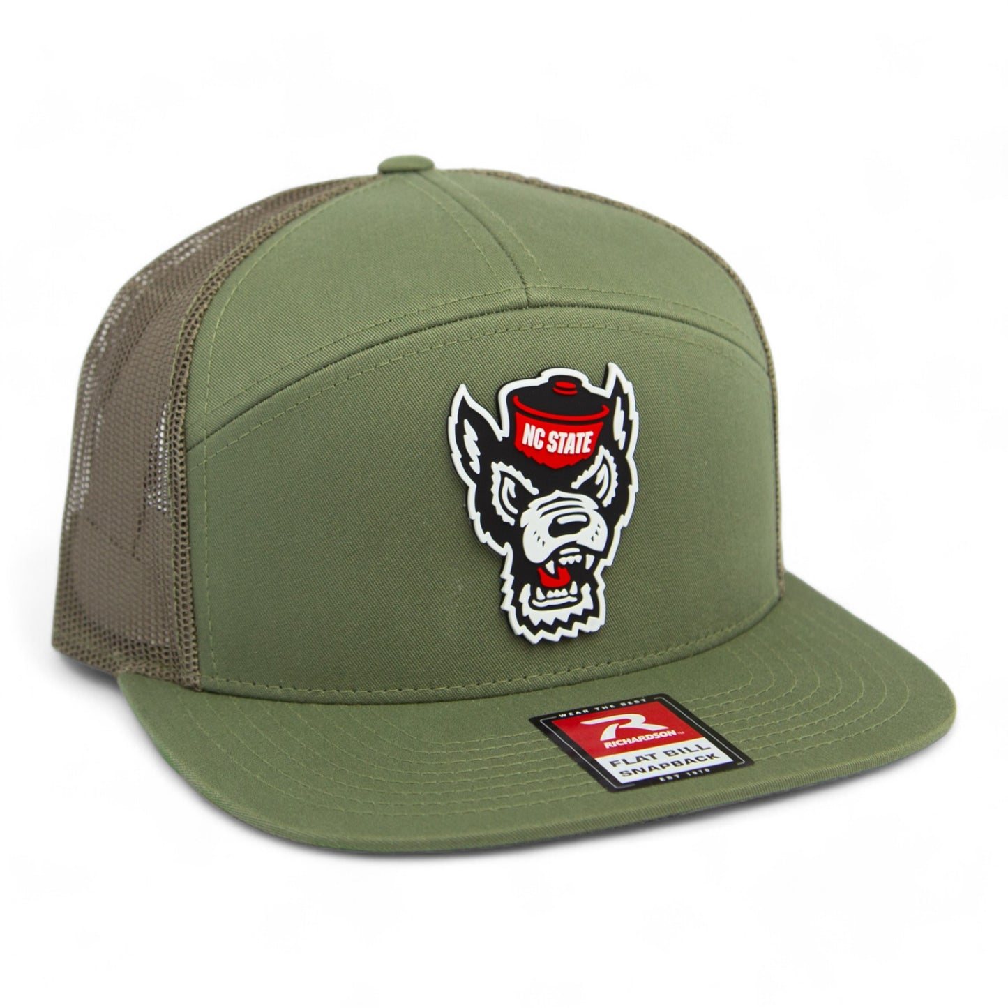 NC State Wolfpack 3D Snapback Seven-Panel Flat Bill Trucker Hat- Loden Green