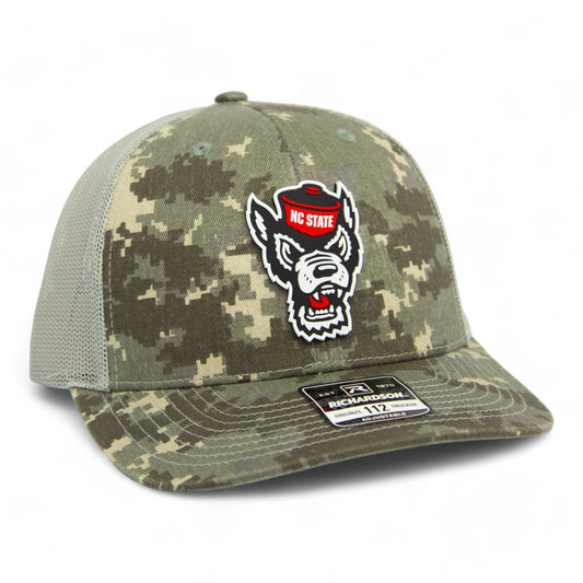 NC State Wolfpack 3D Snapback Trucker Hat- Military Digital Camo