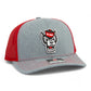 NC State Wolfpack 3D Snapback Trucker Hat- Heather Grey/ Red