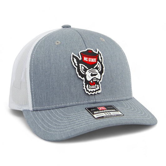 NC State Wolfpack 3D Snapback Trucker Hat- Heather Grey/ White