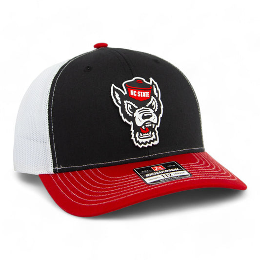 NC State Wolfpack 3D Snapback Trucker Hat- Black/ White/ Red