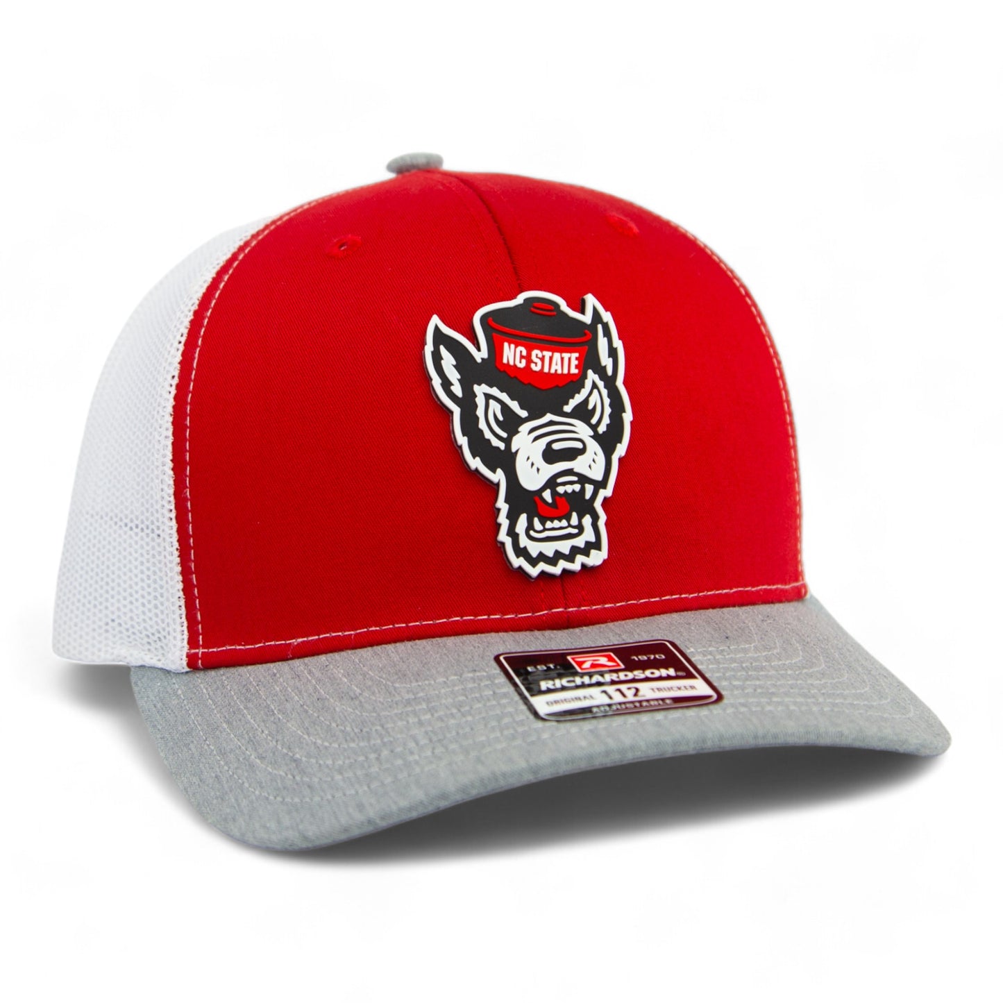 NC State Wolfpack 3D Snapback Trucker Hat- Red/ White/ Grey