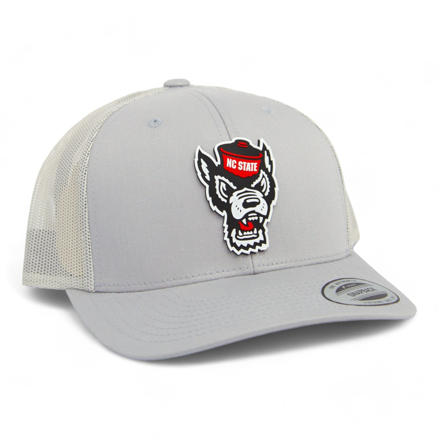 NC State Wolfpack 3D YP Snapback Trucker Hat- Silver