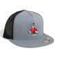 NC State Wolfpack Strutting Wolf 3D YP Snapback Flat Bill Trucker Hat- Heather Grey/ Black