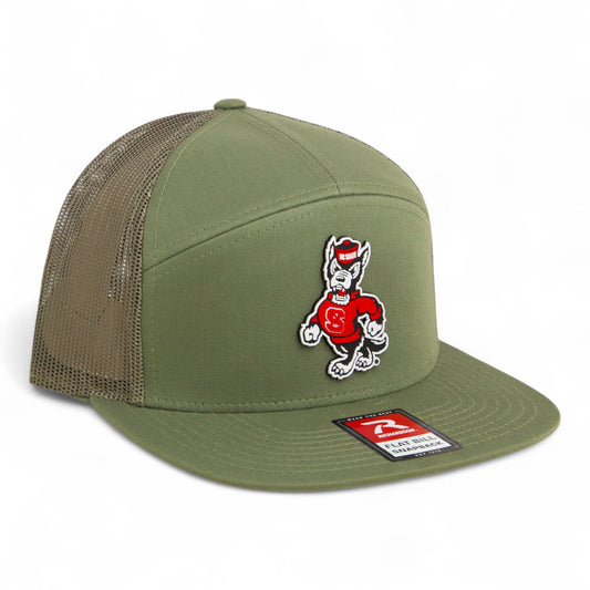 NC State Wolfpack Strutting Wolf 3D Snapback Seven-Panel Flat Bill Trucker Hat- Loden Green