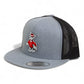 NC State Wolfpack Strutting Wolf 3D YP Snapback Flat Bill Trucker Hat- Heather Grey/ Black
