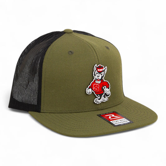 NC State Wolfpack Strutting Wolf 3D Wool Blend Flat Bill Hat- Loden/ Black