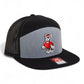 NC State Wolfpack Strutting Wolf 3D Snapback Seven-Panel Flat Bill Trucker Hat- Heather Grey/ Black