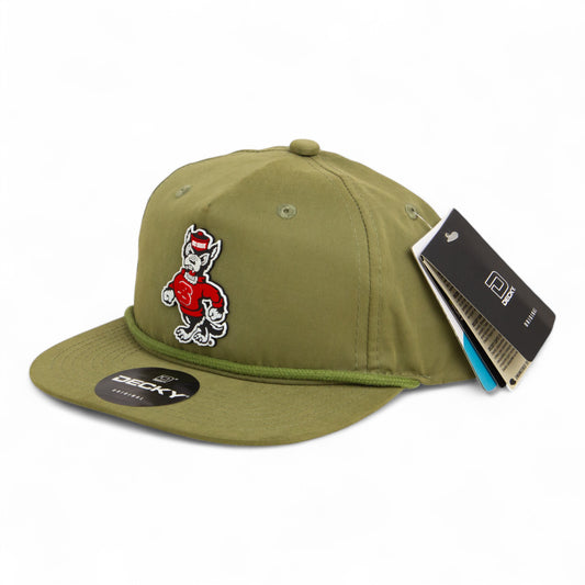 NC State Wolfpack Strutting Wolf 3D Classic Rope Hat- Loden