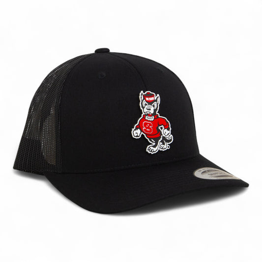 NC State Wolfpack Strutting Wolf 3D YP Snapback Trucker Hat- Black