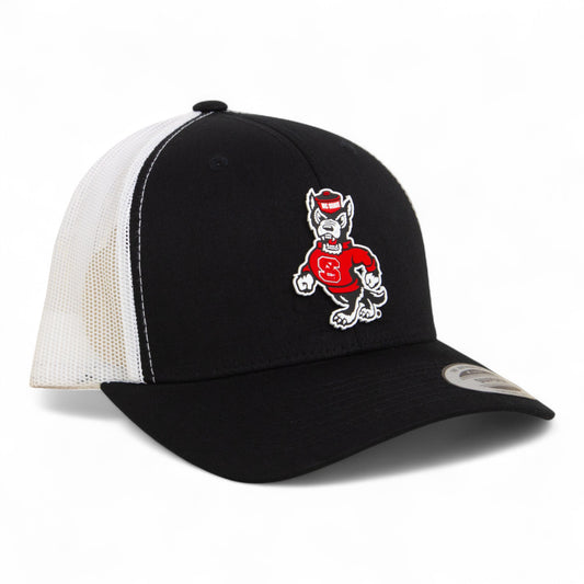 NC State Wolfpack Strutting Wolf 3D YP Snapback Trucker Hat- Black/ White