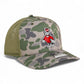 NC State Wolfpack Strutting Wolf 3D Snapback Trucker Hat- Marsh Duck Camo/ Loden