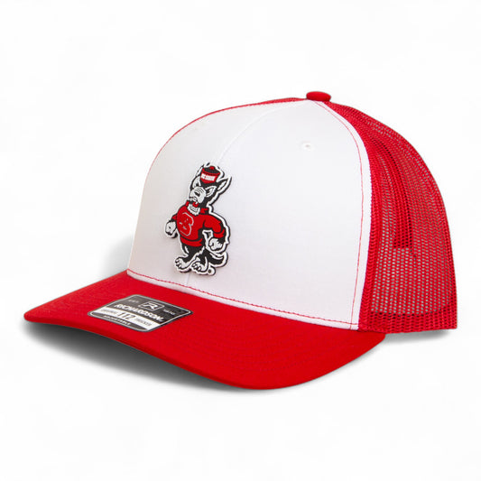 NC State Wolfpack Strutting Wolf 3D Snapback Trucker Hat- White/ Red