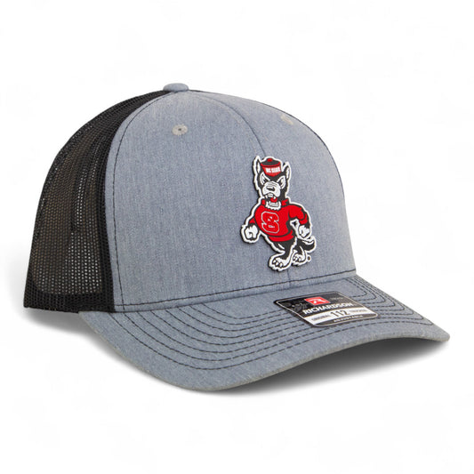 NC State Wolfpack Strutting Wolf 3D Snapback Trucker Hat- Heather Grey/ Black