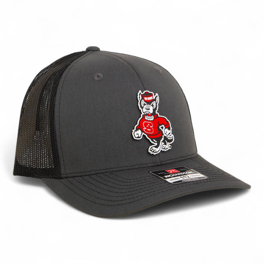 NC State Wolfpack Strutting Wolf 3D Snapback Trucker Hat- Charcoal/ Black