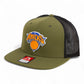 New York Knicks 3D Wool Blend Flat Bill Hat- Loden/ Black