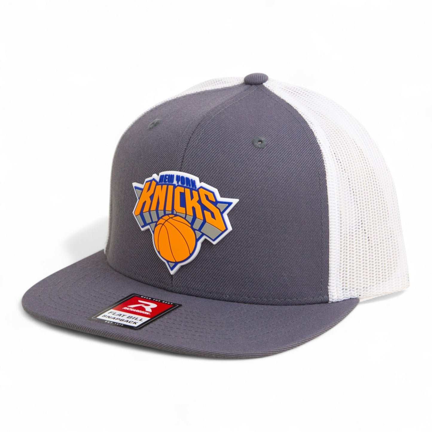 New York Knicks 3D Wool Blend Flat Bill Hat- Charcoal/ White