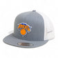 New York Knicks 3D YP Snapback Flat Bill Trucker Hat- Heather Grey/ White