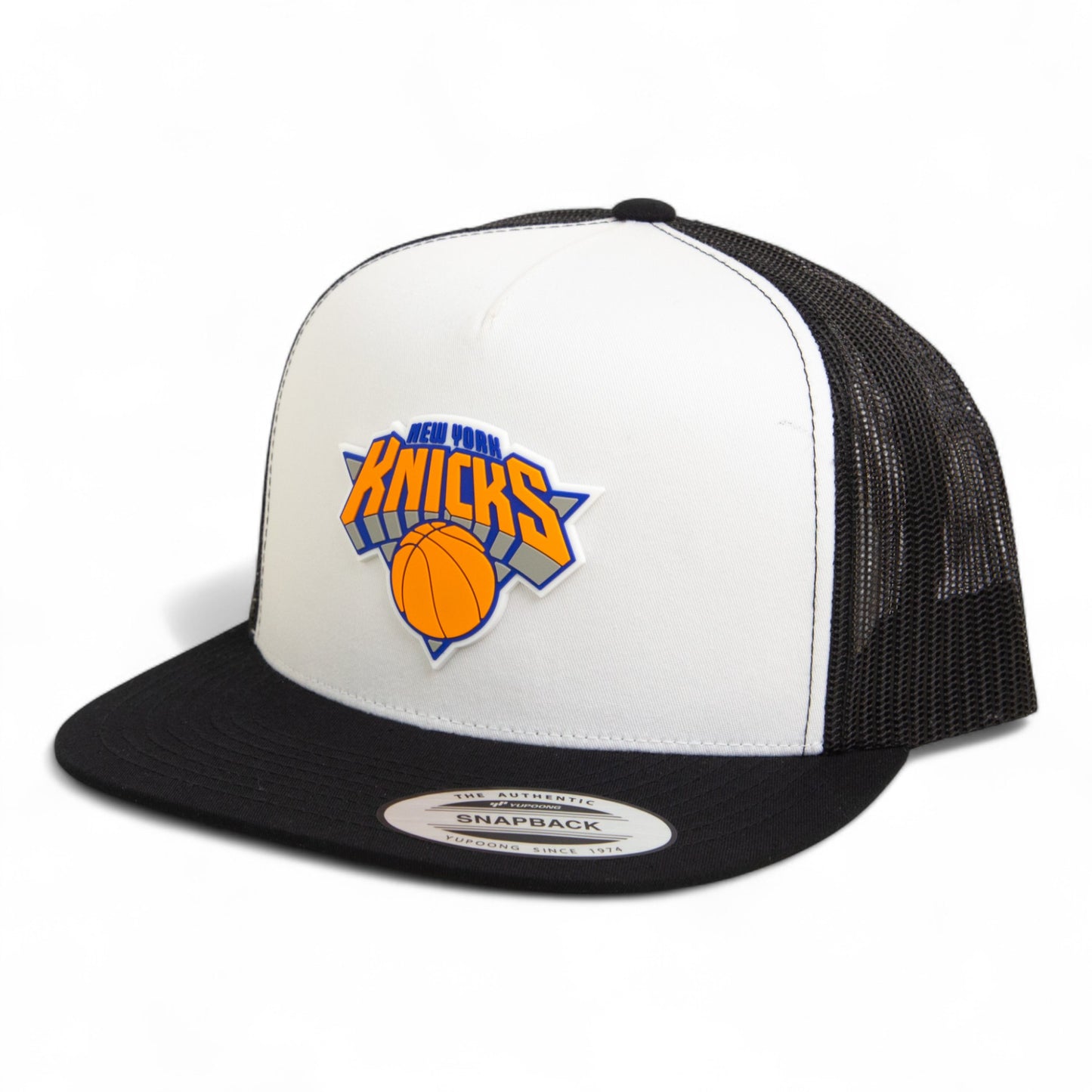 New York Knicks 3D YP Snapback Flat Bill Trucker Hat- White/ Black