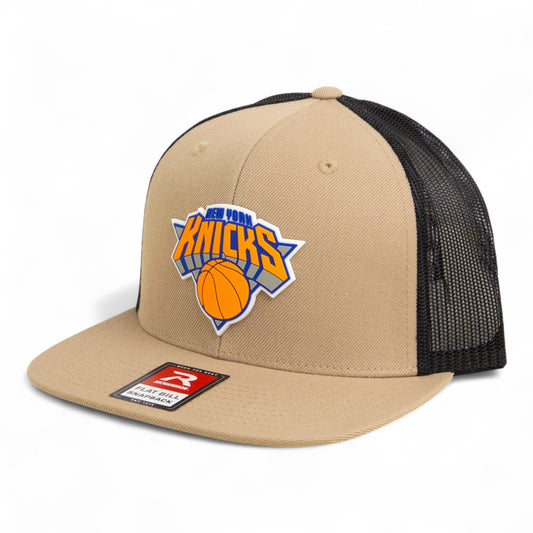 New York Knicks 3D Wool Blend Flat Bill Hat- Tan/ Black
