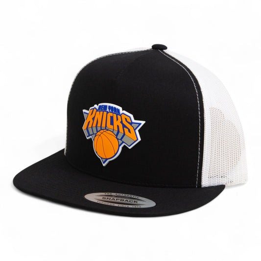New York Knicks 3D YP Snapback Flat Bill Trucker Hat- Black/ White