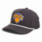 New York Knicks 3D Five Panel Classic Rope Hat- Charcoal/ White