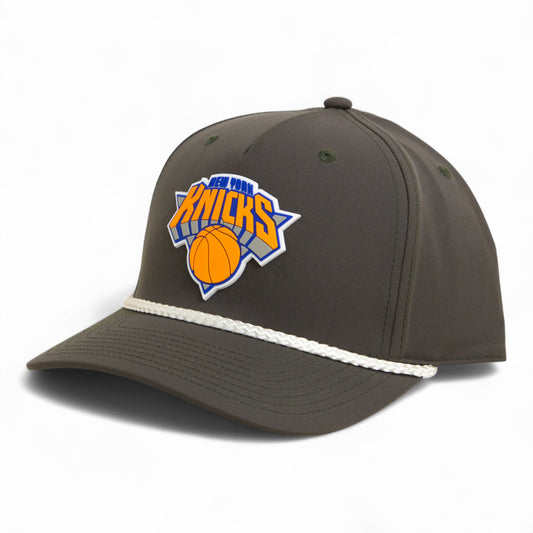 New York Knicks 3D Five Panel Classic Rope Hat- Olive/ White