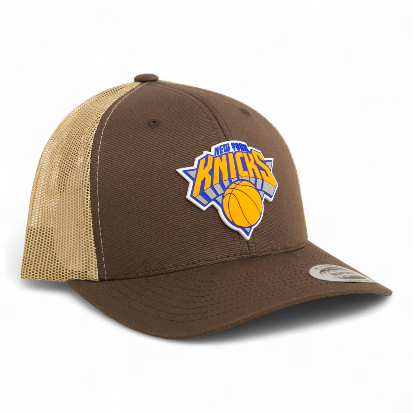 New York Knicks 3D YP Snapback Trucker Hat- Brown/ Tan