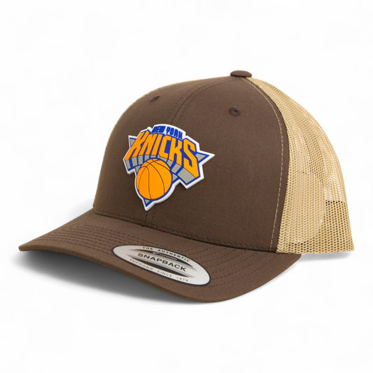 New York Knicks 3D YP Snapback Trucker Hat- Brown/ Tan