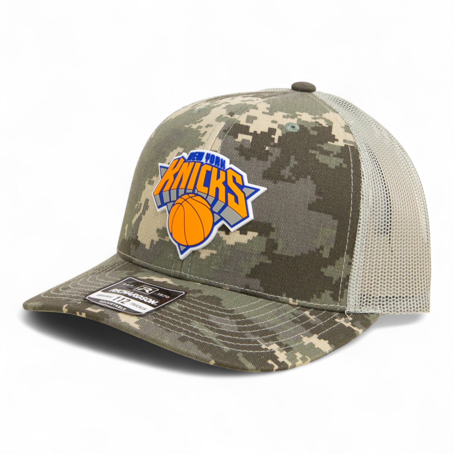 New York Knicks Snapback Trucker Hat- Military Digital Camo