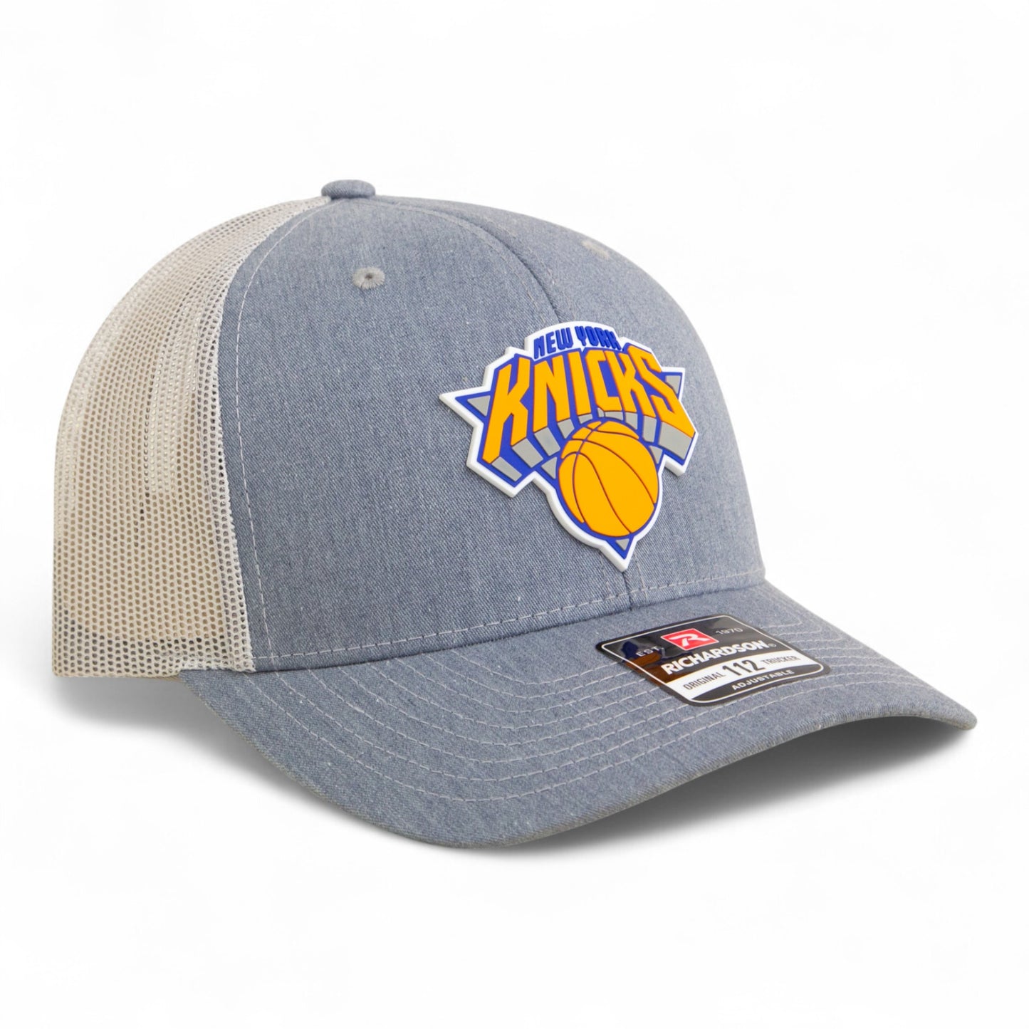 New York Knicks Snapback Trucker Hat- Heather Grey/ Light Grey