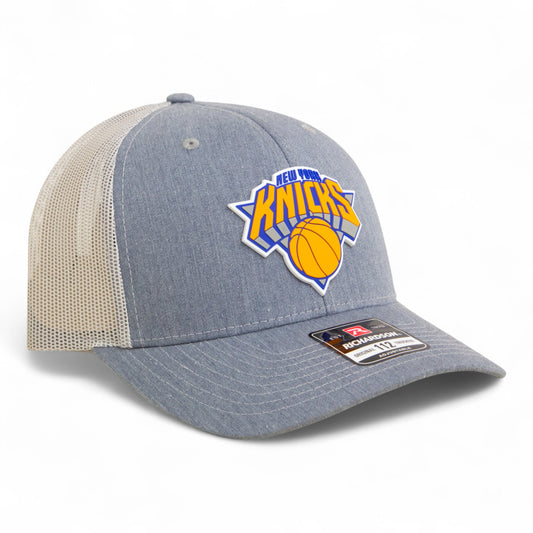 New York Knicks Snapback Trucker Hat- Heather Grey/ Light Grey