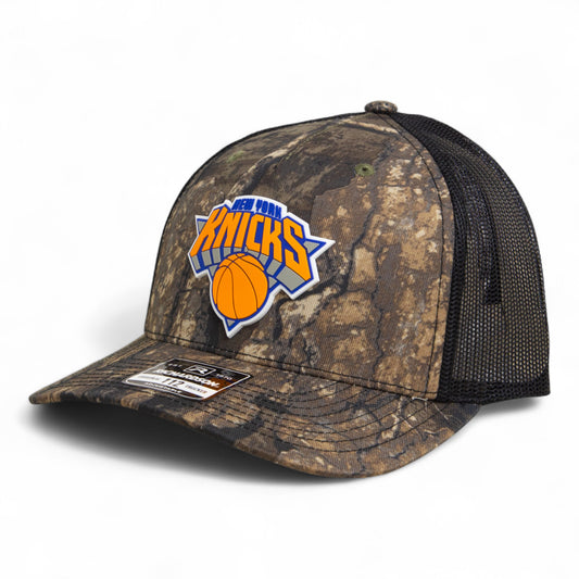 New York Knicks Snapback Trucker Hat- Realtree Timber/ Black