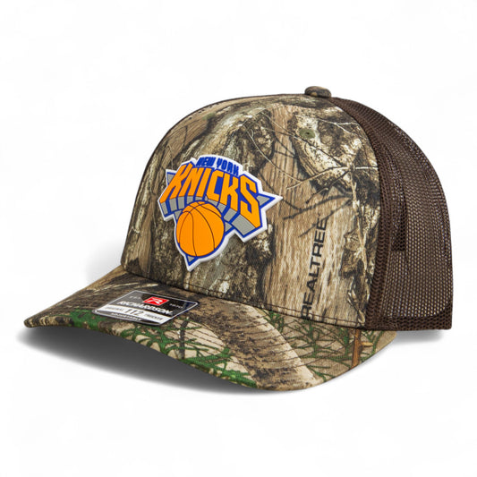 New York Knicks Snapback Trucker Hat- Realtree Edge/ Brown