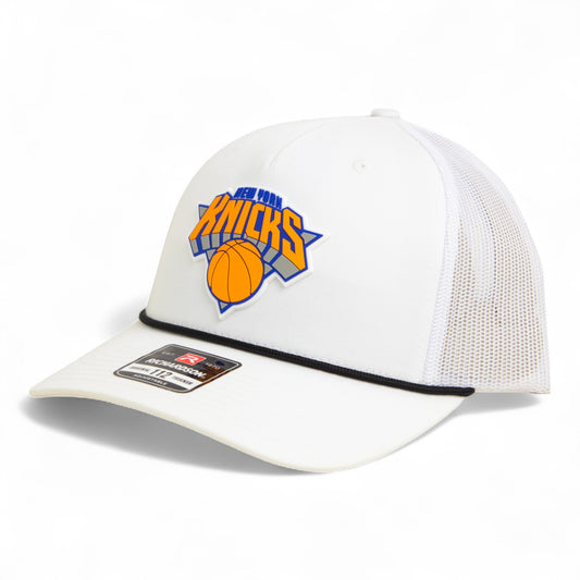 New York Knicks Snapback Trucker Rope Hat- White/ Black