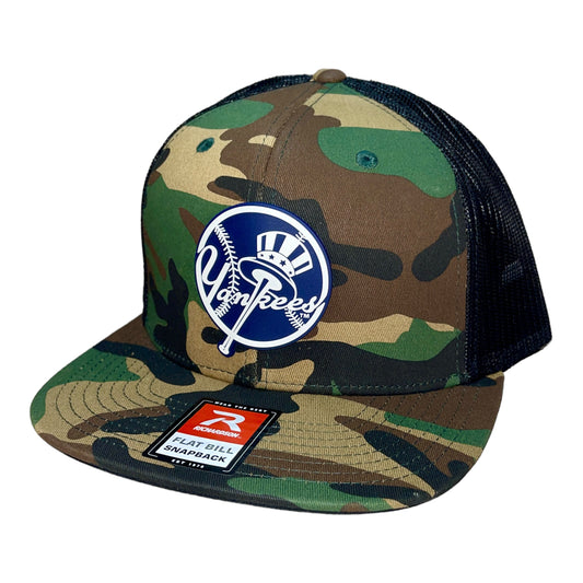 New York Yankees 3D Wool Blend Flat Bill Hat- Army Camo/ Black