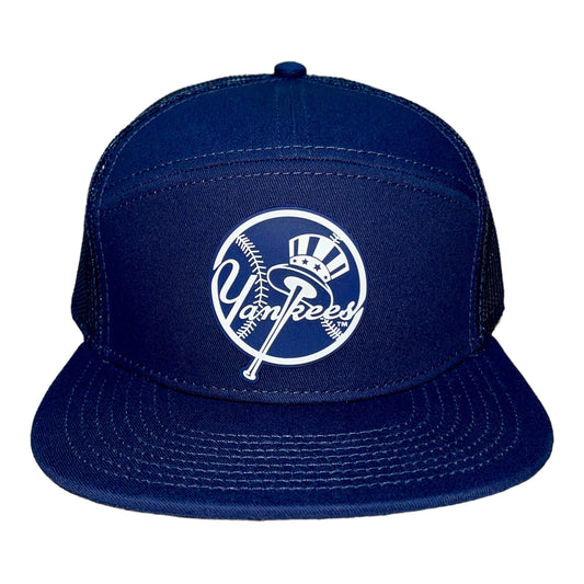 New York Yankees 3D Snapback Seven-Panel Flat Bill Trucker Hat- Navy