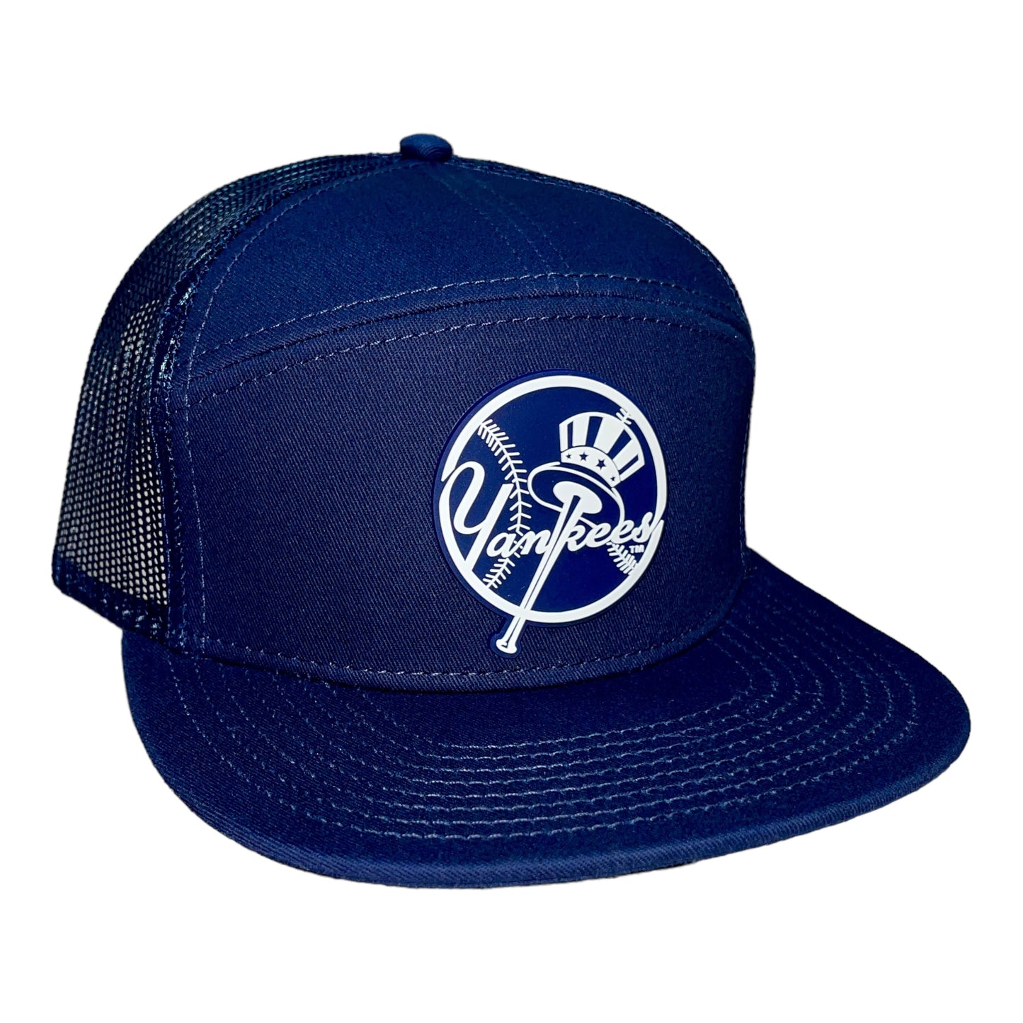 New York Yankees 3D Snapback Seven-Panel Flat Bill Trucker Hat- Navy